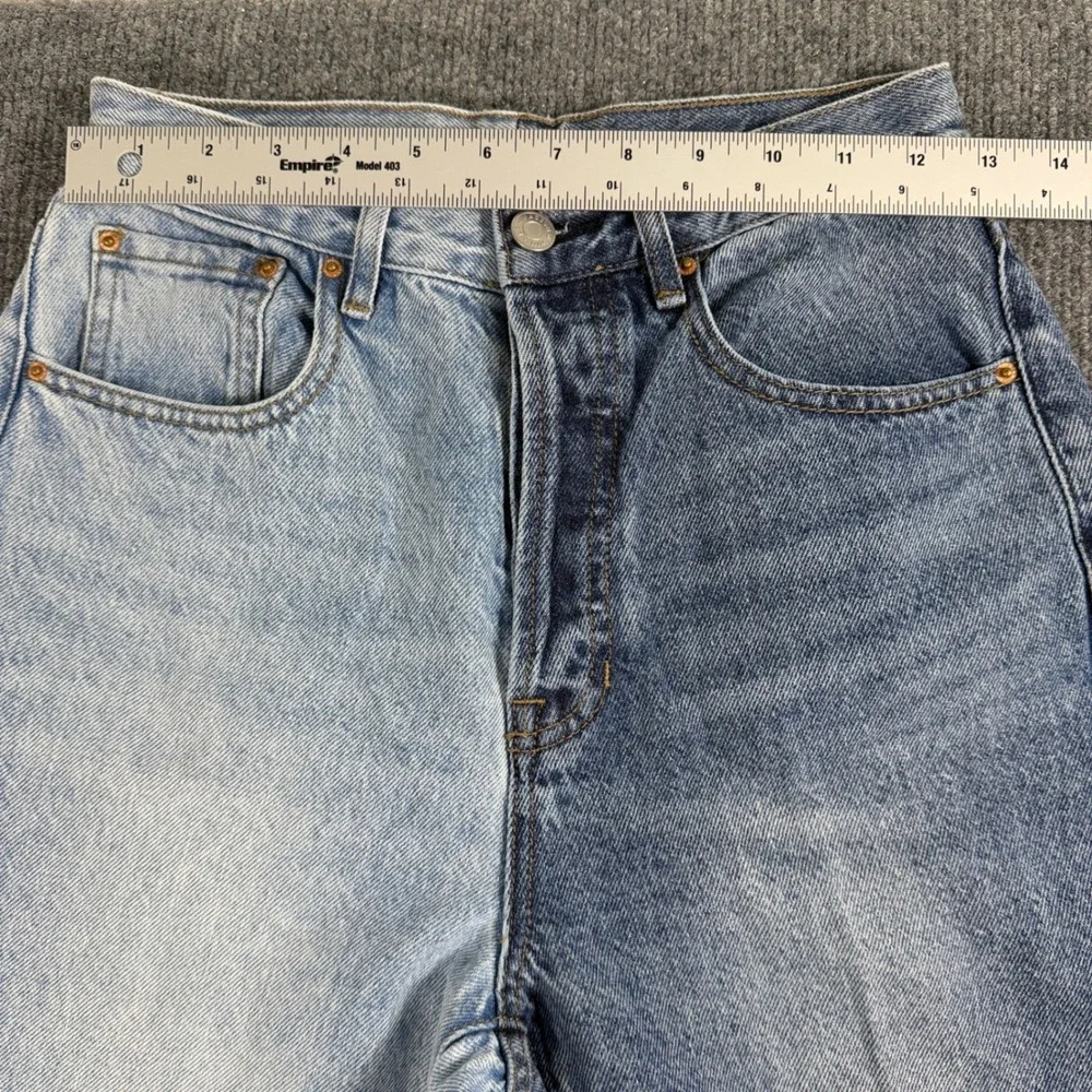 PacSun Two Tone Split Wash Dad‎ Jean High Waisted Blue Denim Size 26